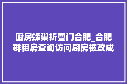 厨房蜂巢折叠门合肥_合肥群租房查询访问厨房被改成卧室房内像迷宫