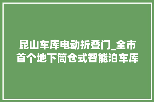 昆山车库电动折叠门_全市首个地下筒仓式智能泊车库亮相昆山
