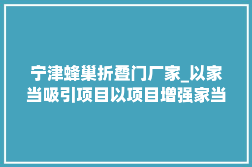 宁津蜂巢折叠门厂家_以家当吸引项目以项目增强家当宁津链式招商叫响区域成长品牌