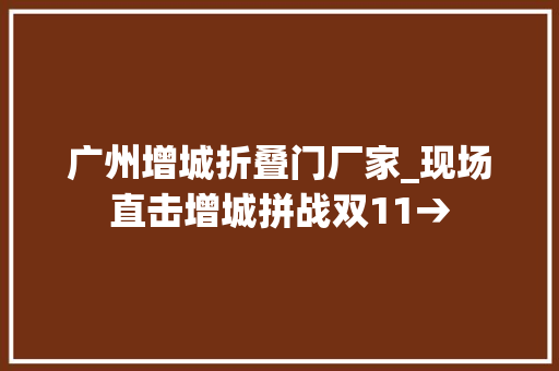 广州增城折叠门厂家_现场直击增城拼战双11→