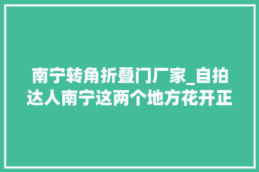 南宁转角折叠门厂家_自拍达人南宁这两个地方花开正艳