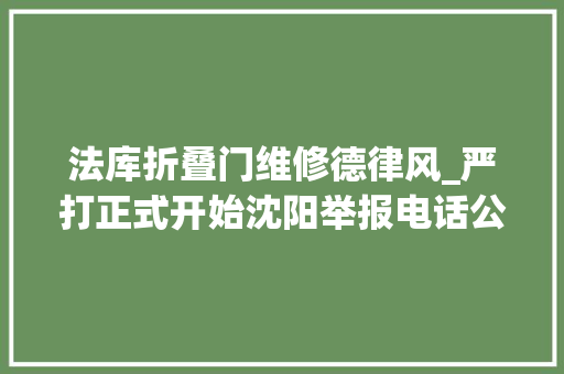 法库折叠门维修德律风_严打正式开始沈阳举报电话公布