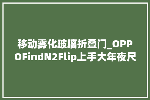移动雾化玻璃折叠门_OPPOFindN2Flip上手大年夜尺寸外屏大年夜有用处
