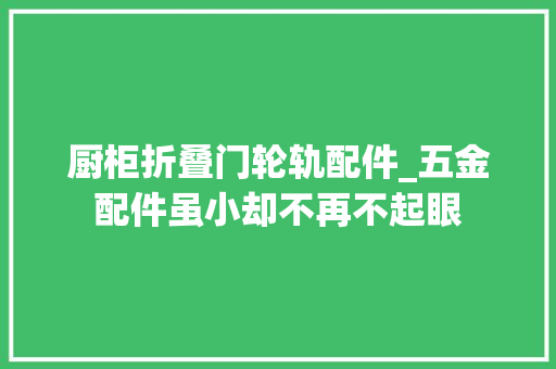 厨柜折叠门轮轨配件_五金配件虽小却不再不起眼