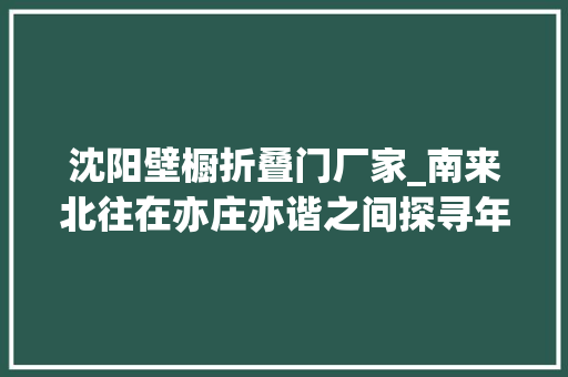 沈阳壁橱折叠门厂家_南来北往在亦庄亦谐之间探寻年代剧的均衡之美