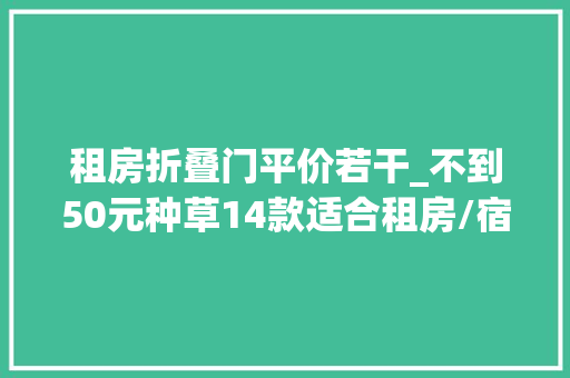 租房折叠门平价若干_不到50元种草14款适合租房/宿舍的平价好物