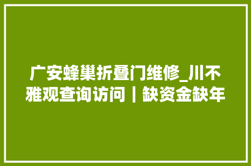 广安蜂巢折叠门维修_川不雅观查询访问｜缺资金缺年轻人缺理解广安平易近间救援队的难堪怎么破