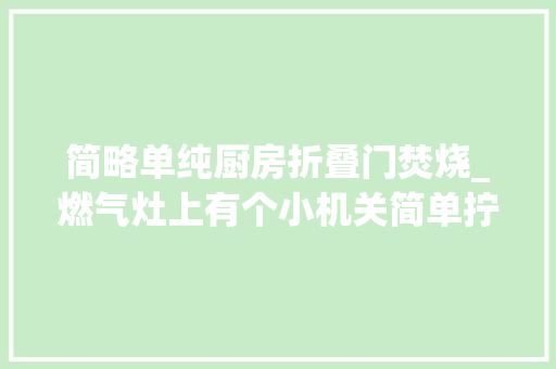 简略单纯厨房折叠门焚烧_燃气灶上有个小机关简单拧一拧做饭又快又省气太棒了
