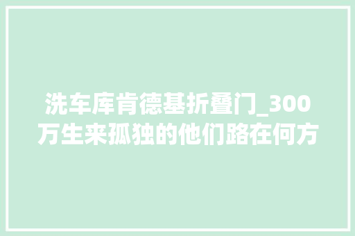 洗车库肯德基折叠门_300万生来孤独的他们路在何方