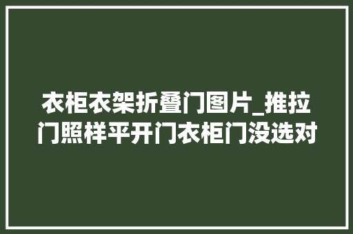 衣柜衣架折叠门图片_推拉门照样平开门衣柜门没选对衣柜难用很后悔