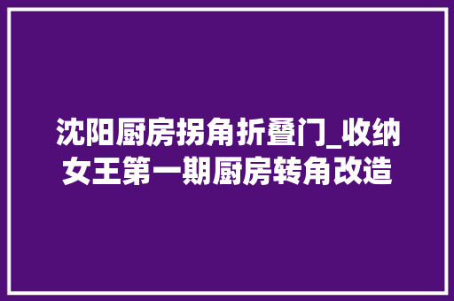 沈阳厨房拐角折叠门_收纳女王第一期厨房转角改造