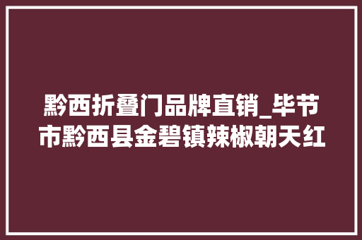 黔西折叠门品牌直销_毕节市黔西县金碧镇辣椒朝天红村落庶平易近富