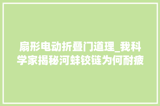 扇形电动折叠门道理_我科学家揭秘河蚌铰链为何耐疲乏