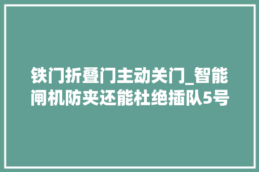 铁门折叠门主动关门_智能闸机防夹还能杜绝插队5号线东单站试点聪慧车站 防火门