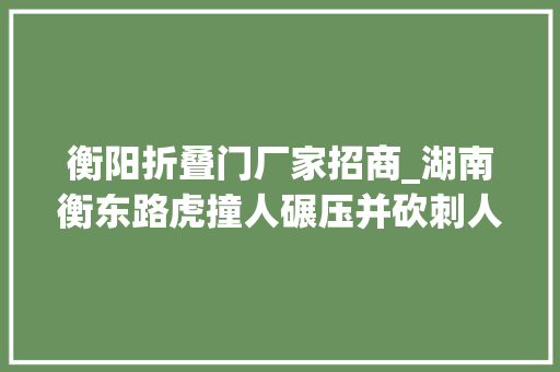 衡阳折叠门厂家招商_湖南衡东路虎撞人碾压并砍刺人群致15去世43伤须眉一审被判去世刑