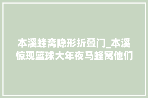 本溪蜂窝隐形折叠门_本溪惊现篮球大年夜马蜂窝他们全副武装上去就捅