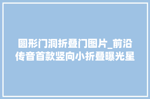 圆形门洞折叠门图片_前沿传音首款竖向小折叠曝光星环后置内置圆形副屏打几分