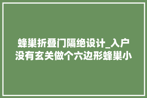 蜂巢折叠门隔绝设计_入户没有玄关做个六边形蜂巢小隔断直接靠墙打鞋柜晒晒