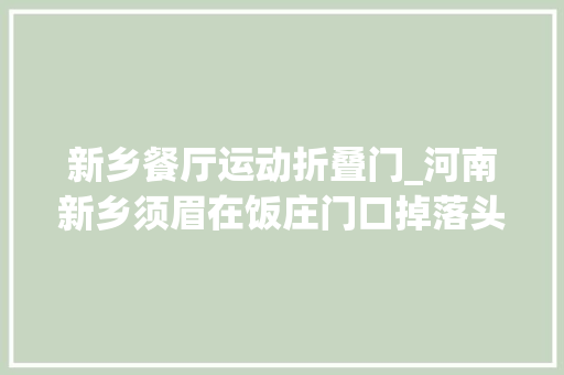 新乡餐厅运动折叠门_河南新乡须眉在饭庄门口掉落头店家索要50元并用身体挡车。