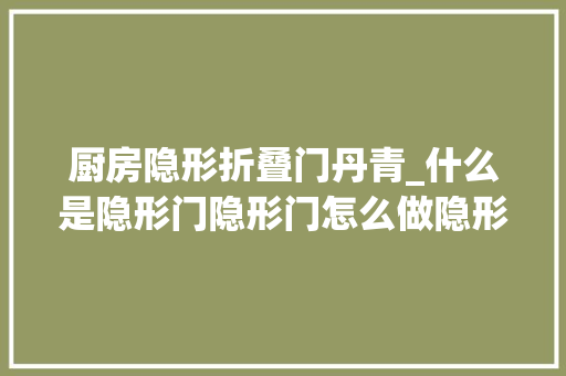 厨房隐形折叠门丹青_什么是隐形门隐形门怎么做隐形门设计效果图大年夜全
