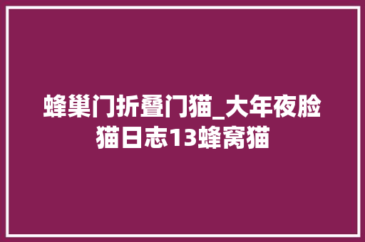 蜂巢门折叠门猫_大年夜脸猫日志13蜂窝猫