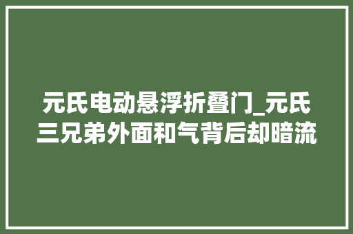 元氏电动悬浮折叠门_元氏三兄弟外面和气背后却暗流涌动一路来看这台比亚迪元UP