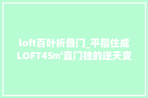 loft百叶折叠门_平层住成LOFT45㎡直门独的逆天变身邻居看完想拆了重装