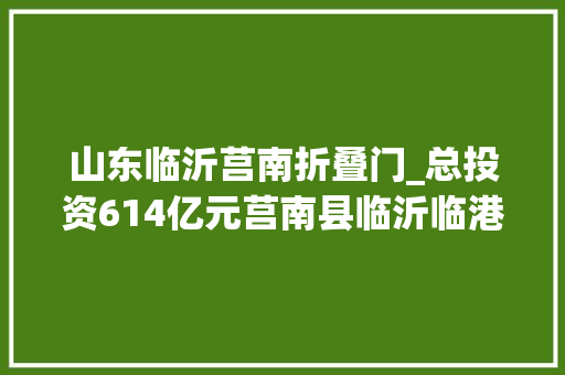 山东临沂莒南折叠门_总投资614亿元莒南县临沂临港区10个项目集中开工释放这些重要旗子暗记