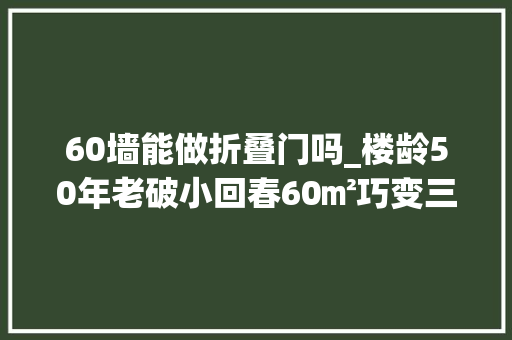 60墙能做折叠门吗_楼龄50年老破小回春60㎡巧变三居功能格局周全进化