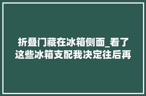 折叠门藏在冰箱侧面_看了这些冰箱支配我决定往后再也不买冰箱贴了