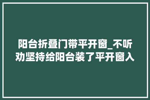阳台折叠门带平开窗_不听劝坚持给阳台装了平开窗入住一年说说大年夜实话
