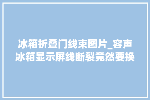 冰箱折叠门线束图片_容声冰箱显示屏线断裂竟然要换门体