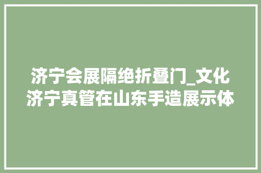 济宁会展隔绝折叠门_文化济宁真管在山东手造展示体验中央带来一个热腾腾的大年夜奖