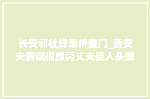 长安郭杜蜂巢折叠门_西安夫妻误捅蜂窝丈夫被人头蜂蜇了一百多下