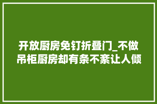 开放厨房免钉折叠门_不做吊柜厨房却有条不紊让人倾慕打开柜门一看太高明