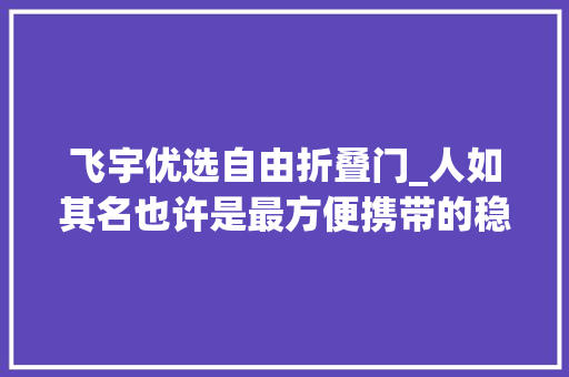 飞宇优选自由折叠门_人如其名也许是最方便携带的稳定器了飞宇VLOGpocket体验