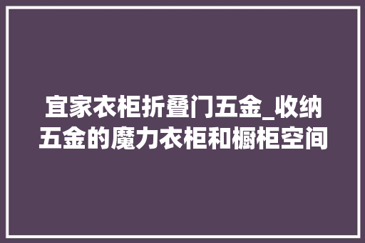 宜家衣柜折叠门五金_收纳五金的魔力衣柜和橱柜空间增加30