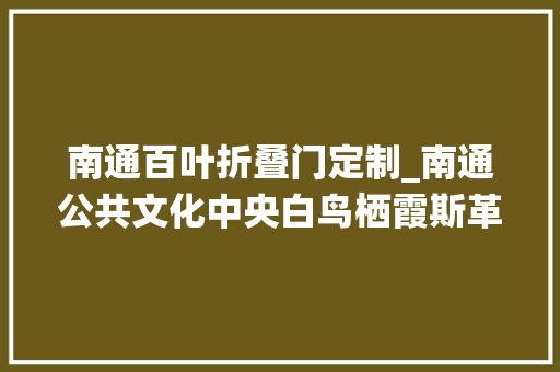 南通百叶折叠门定制_南通公共文化中央白鸟栖霞斯革斯飞/同济设计TJAD