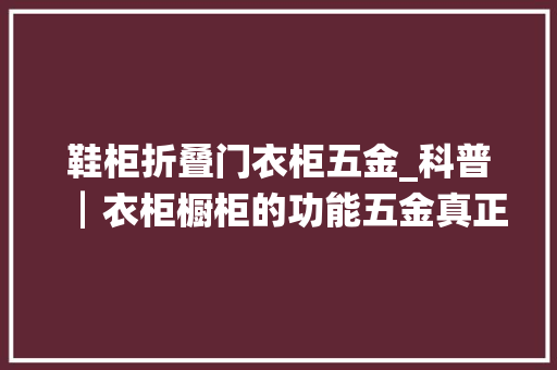 鞋柜折叠门衣柜五金_科普┃衣柜橱柜的功能五金真正的家居收纳神器┃南京装修