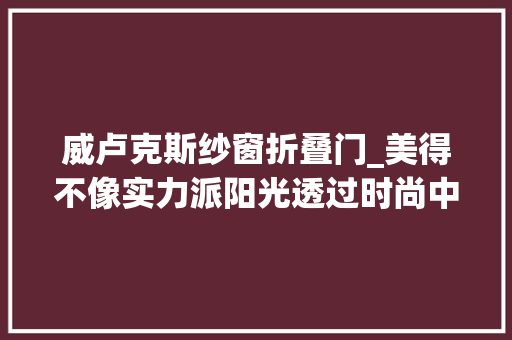 威卢克斯纱窗折叠门_美得不像实力派阳光透过时尚中庭肆意洒满室内空间