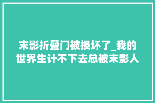 末影折叠门被损坏了_我的世界生计不下去总被末影人打怎么对于