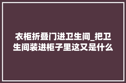 衣柜折叠门进卫生间_把卫生间装进柜子里这又是什么骚操作挺绝的
