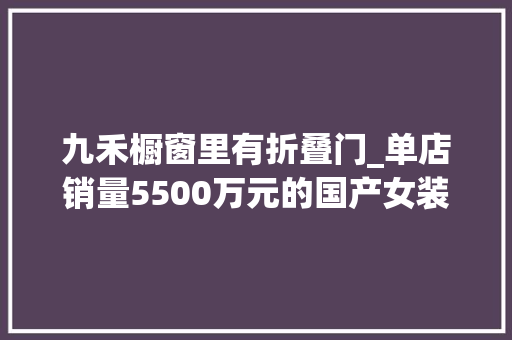 九禾橱窗里有折叠门_单店销量5500万元的国产女装黑马橱窗堪比爱马仕