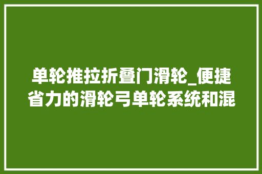 单轮推拉折叠门滑轮_便捷省力的滑轮弓单轮系统和混淆轮系统哪个机能更高