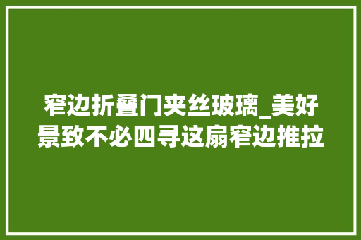 窄边折叠门夹丝玻璃_美好景致不必四寻这扇窄边推拉门很唯美