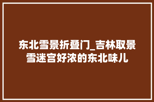东北雪景折叠门_吉林取景雪迷宫好浓的东北味儿