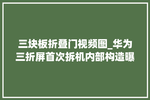 三块板折叠门视频图_华为三折屏首次拆机内部构造曝光几十万人围不雅观X光透视