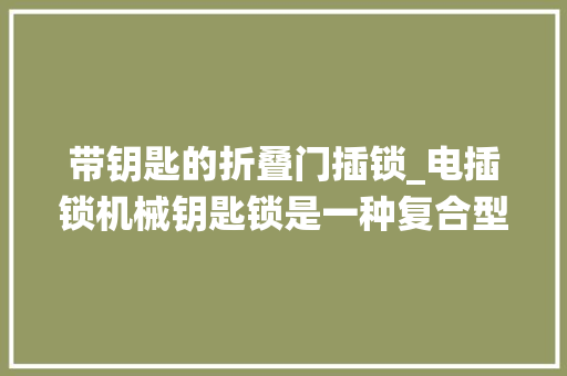 带钥匙的折叠门插锁_电插锁机械钥匙锁是一种复合型门锁系统