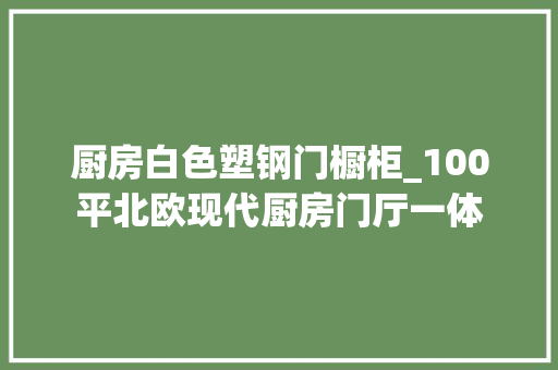 厨房白色塑钢门橱柜_100平北欧现代厨房门厅一体