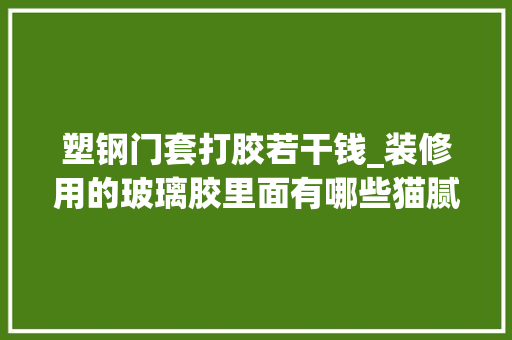 塑钢门套打胶若干钱_装修用的玻璃胶里面有哪些猫腻